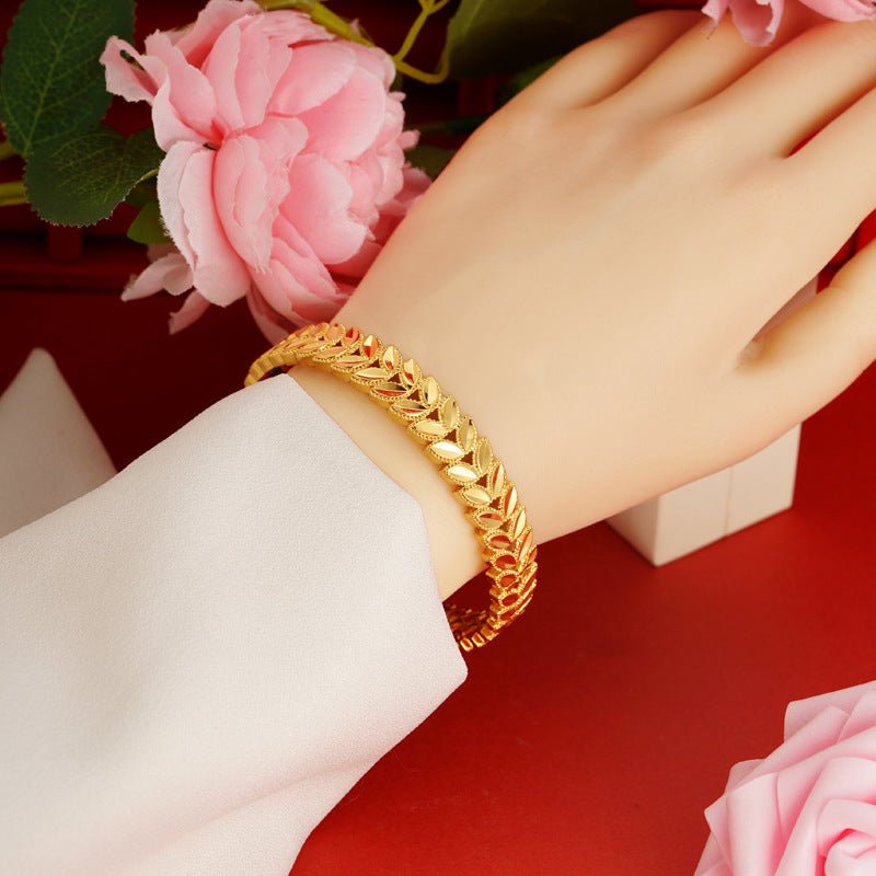Pulsera o Anillo de Oreja de Trigo Abierta Hueca