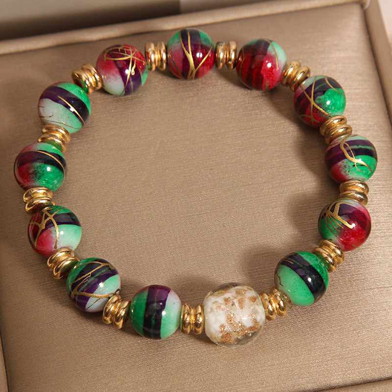 Pulsera exquisita de ágata natural colorida