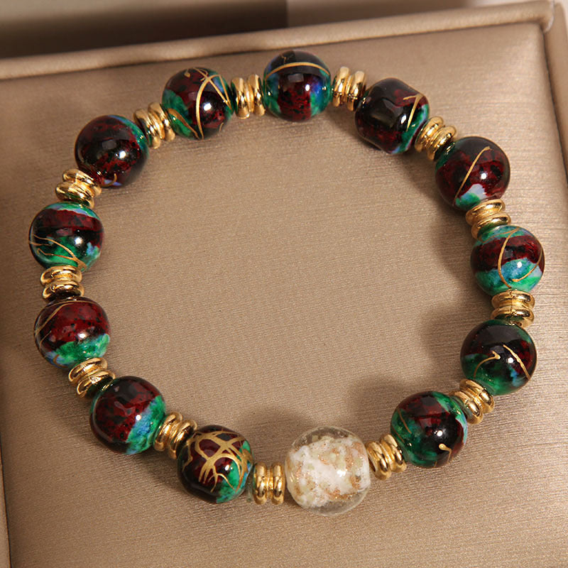 Pulsera exquisita de ágata natural colorida