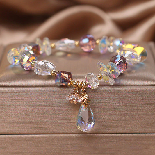 Beaded natural crystal bracelet