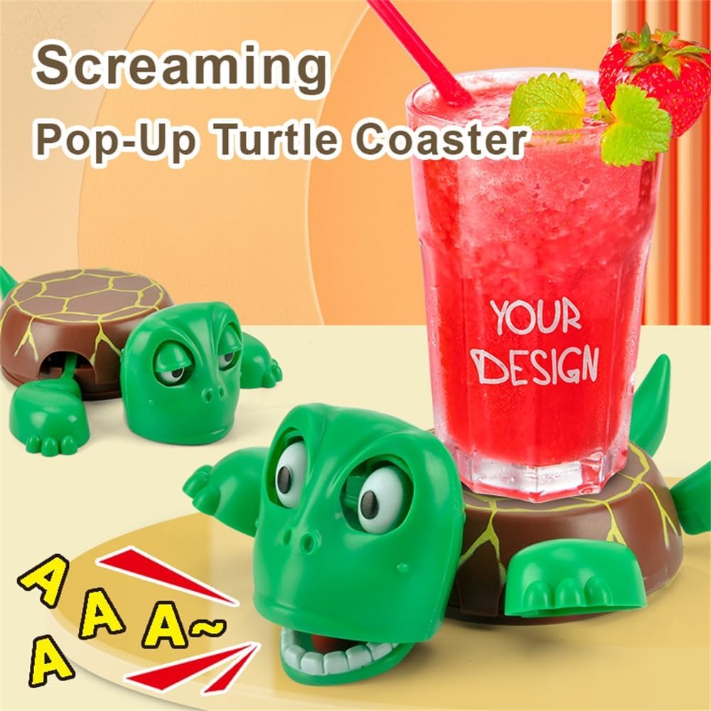 🔥Funny Turtle Coaster & Cup Holder, Moving Limbs, Cute Home Decor Gift