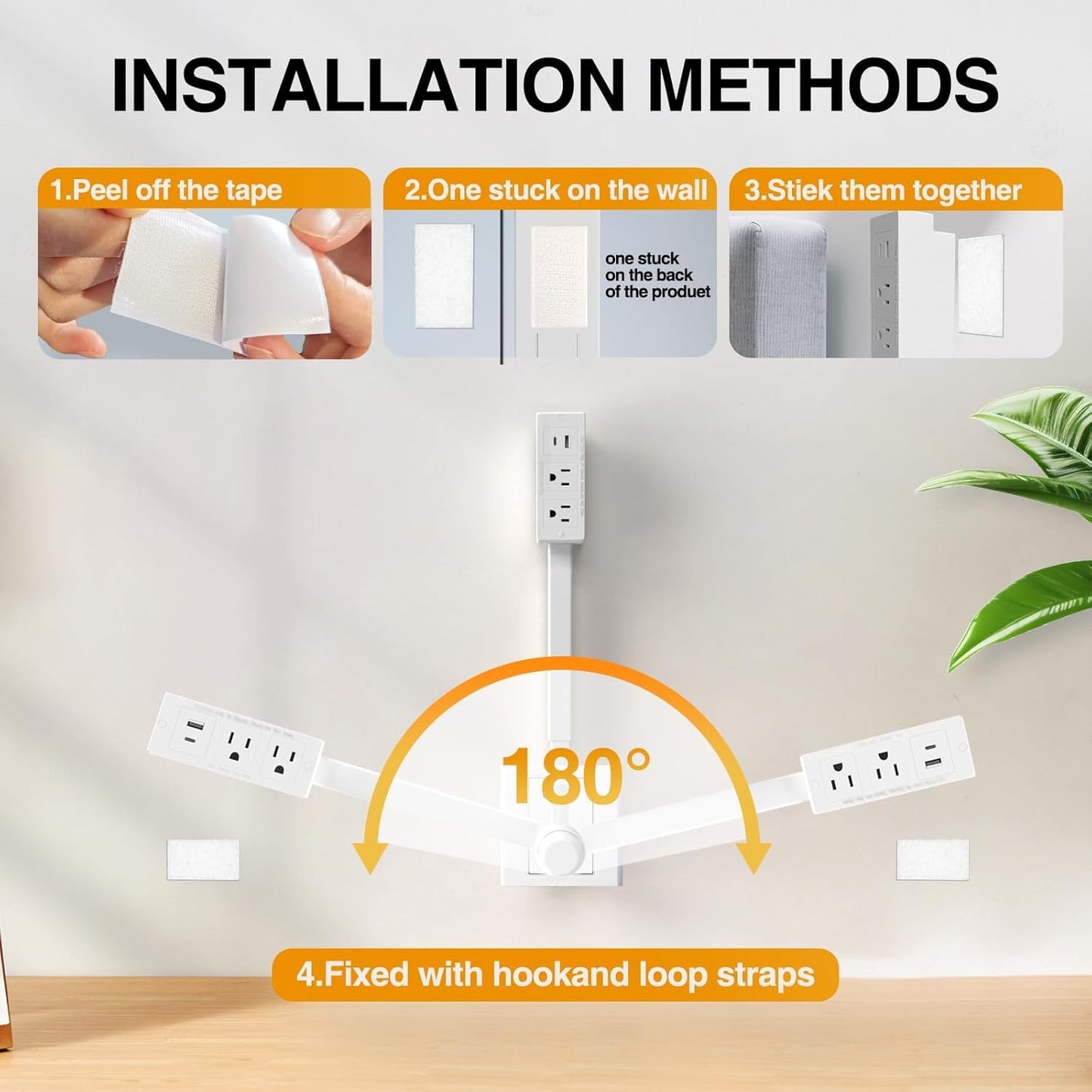 180° Rotatable Extension Outlet