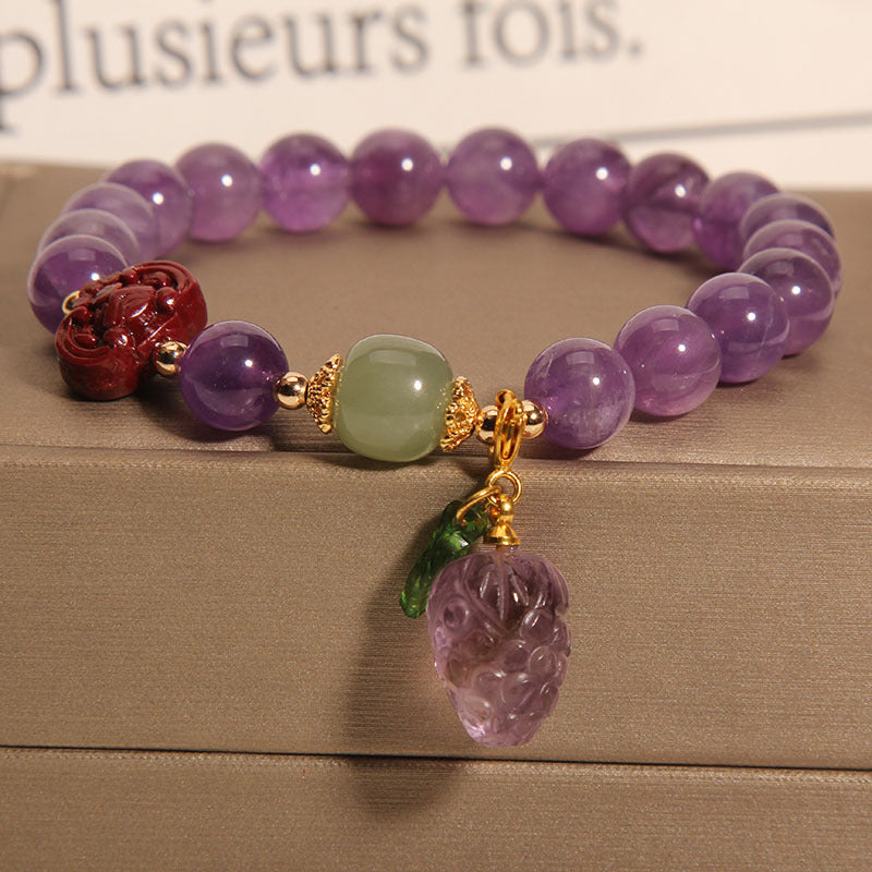 Pulsera de cristal natural de uva