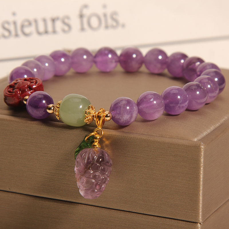 Pulsera de cristal natural de uva