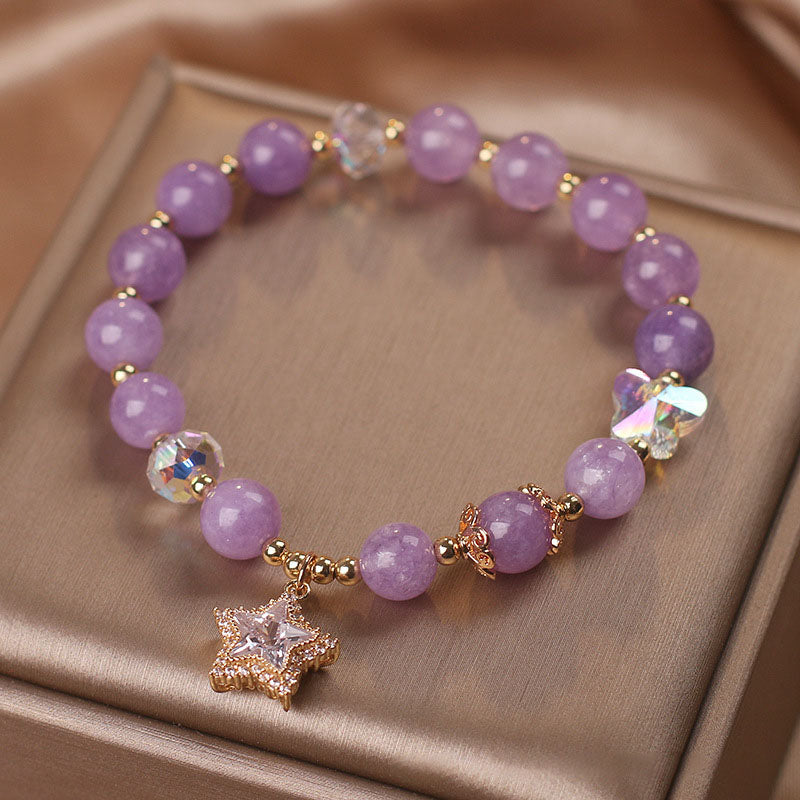 Pulsera de cristal natural con estrella de cinco puntas