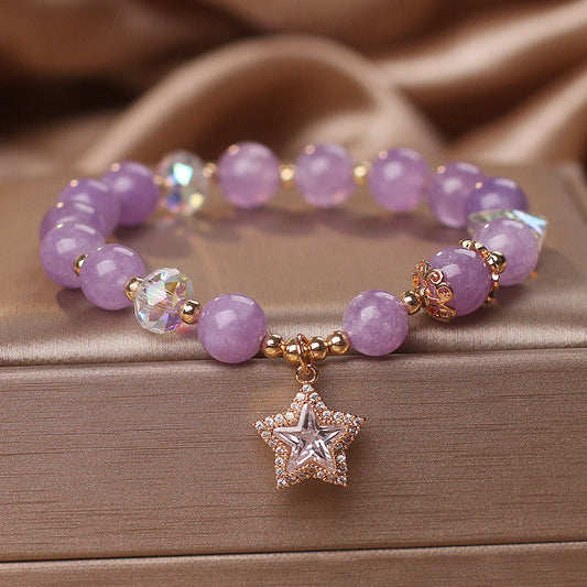 Five-pointed star natural crystal bracelet