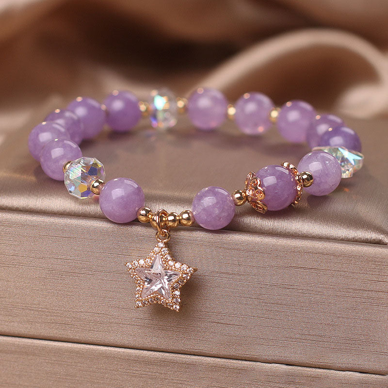 Pulsera de cristal natural con estrella de cinco puntas
