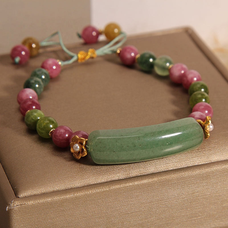 Colorful natural tourmaline bracelet