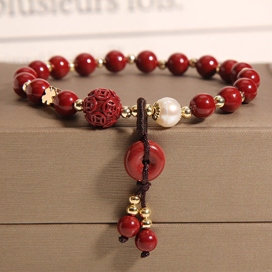 Lucky Natural Cinnabar Bracelet