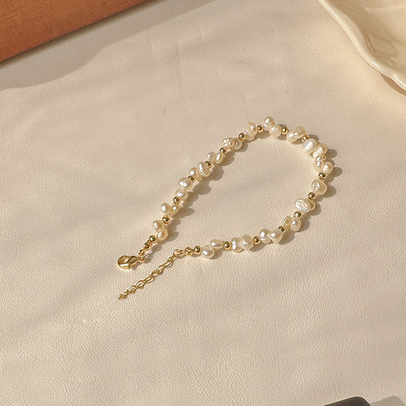 Baroque Braided Natural Freshwater Pearl Bracelet