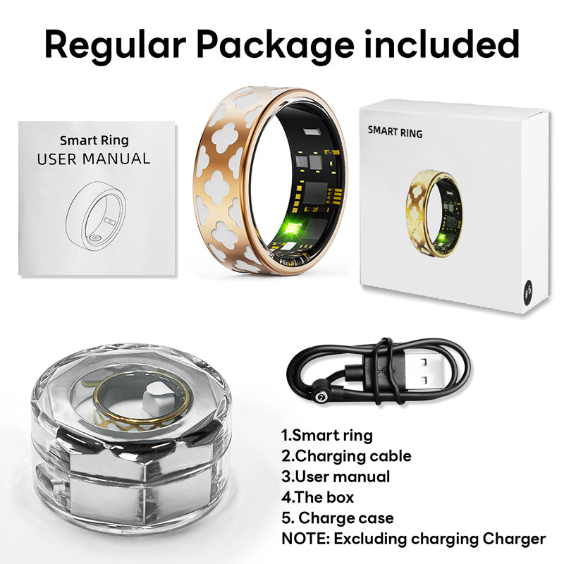 Enchanted Enamel Smart Ring – Titanium, Waterproof, Sleep & Health Tracker