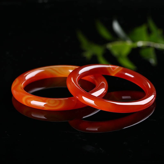 Brazilian Natural Red Agate Bracelet Bangle