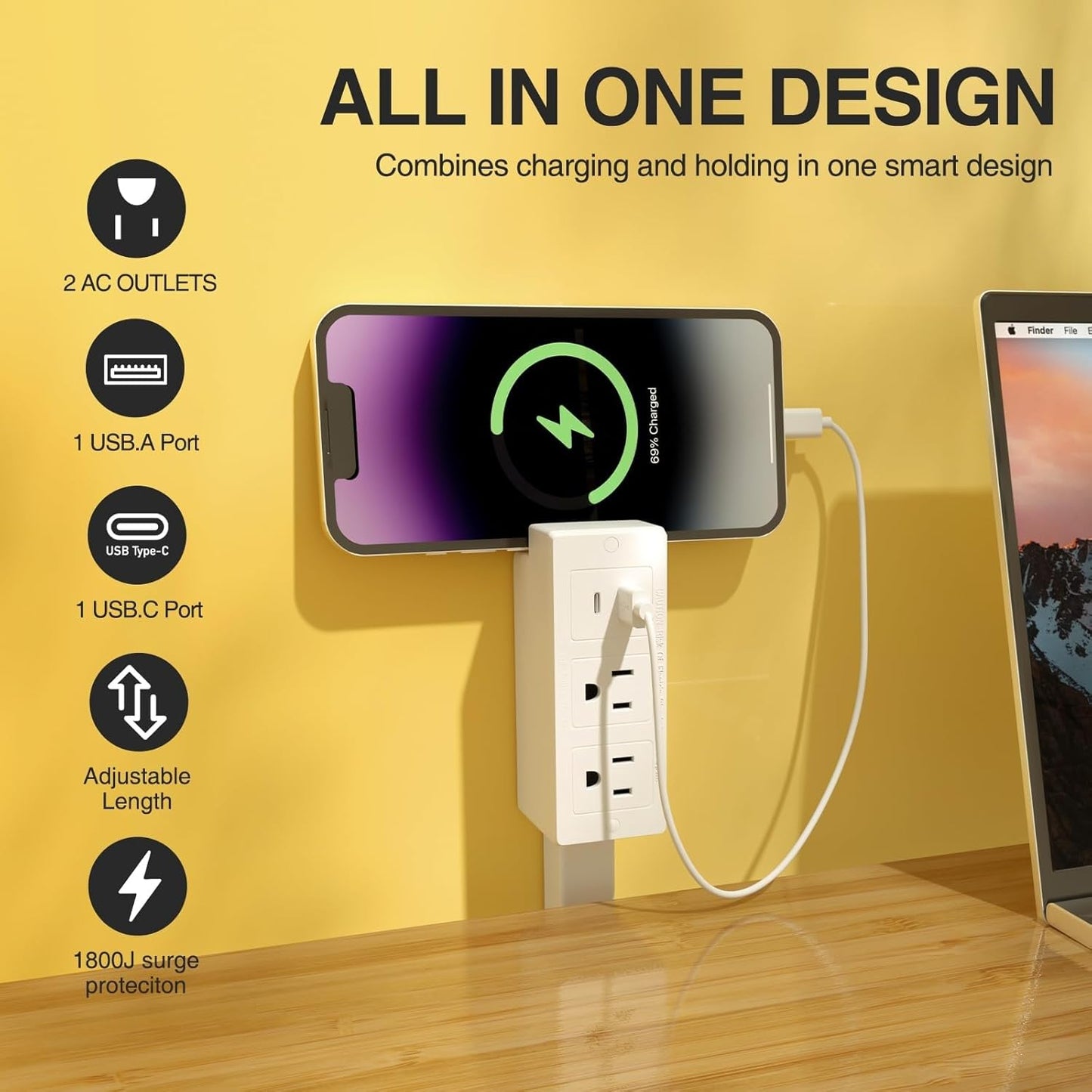 180° Rotatable Extension Outlet