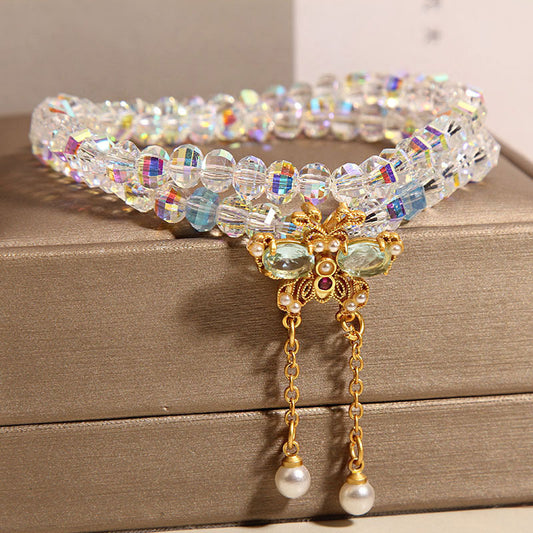Butterfly pendant exquisite natural crystal bracelet