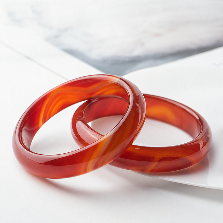 Brazilian Natural Red Agate Bracelet Bangle