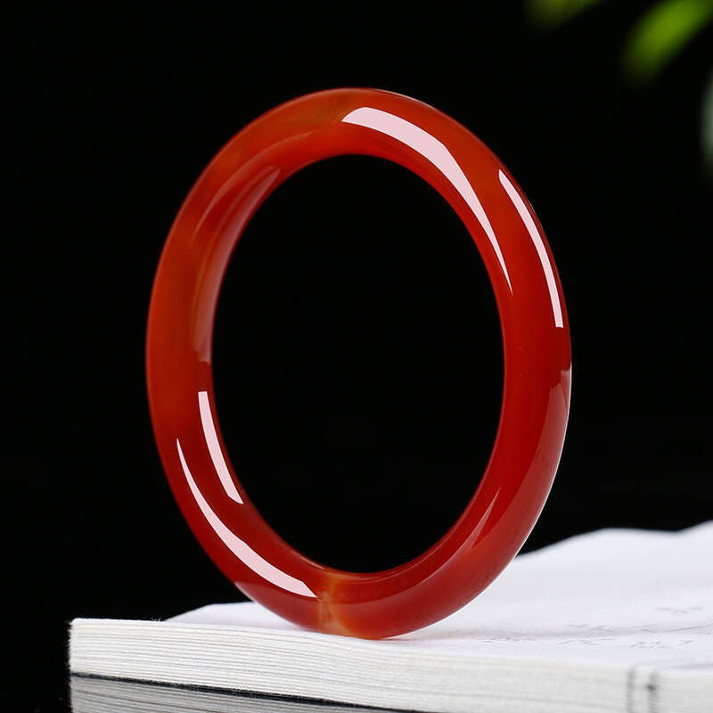Brazilian Natural Red Agate Bracelet Bangle