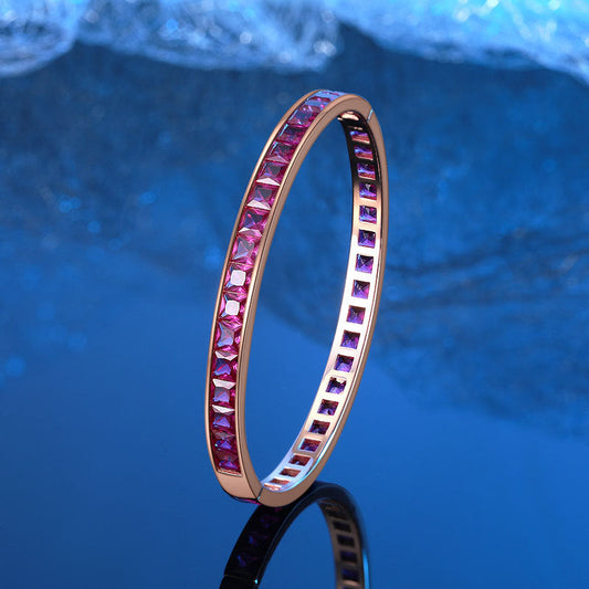 Borderless inlaid natural diamond bracelet