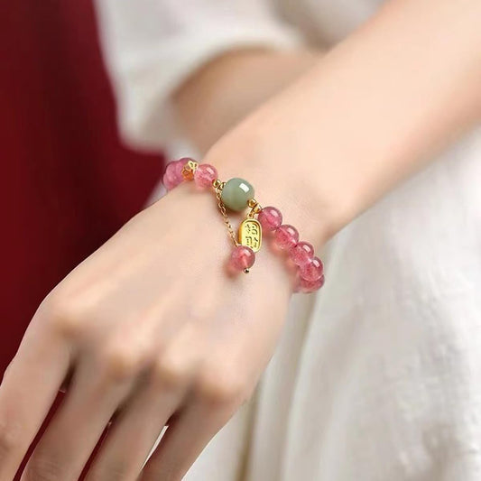 Natural Crystal Beads Bracelet with Agate Beads