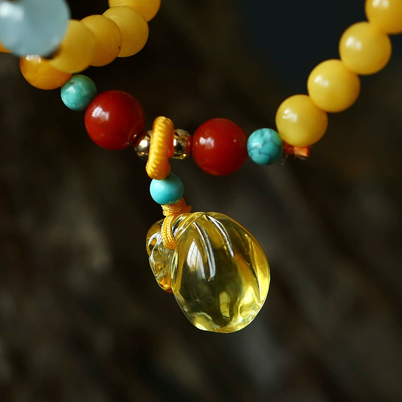 Amber purse natural agate bracelet