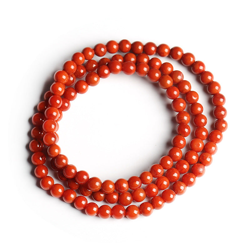 Three-circle natural agate bracelet
