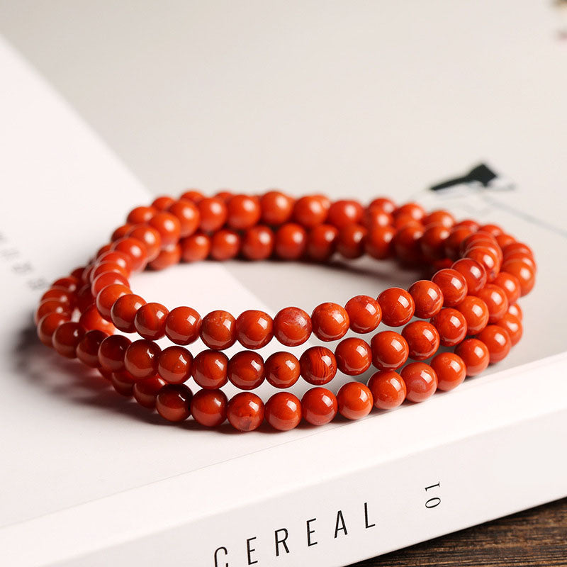 Three-circle natural agate bracelet