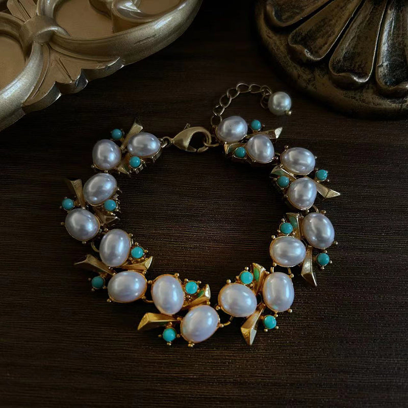 Conjunto de Pendientes, Pulsera y Collar de Perlas Naturales de Agua Dulce de Alta Calidad