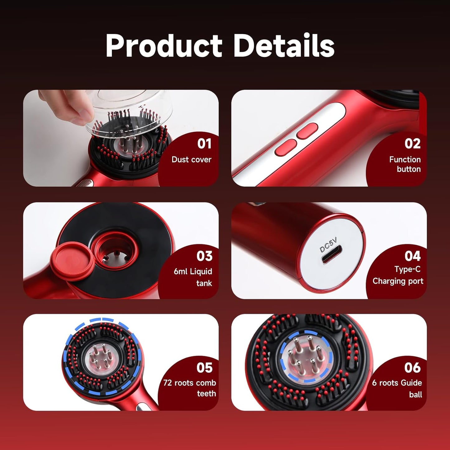 BREEZEVELL 3-in-1 Electric Scalp Massage Comb