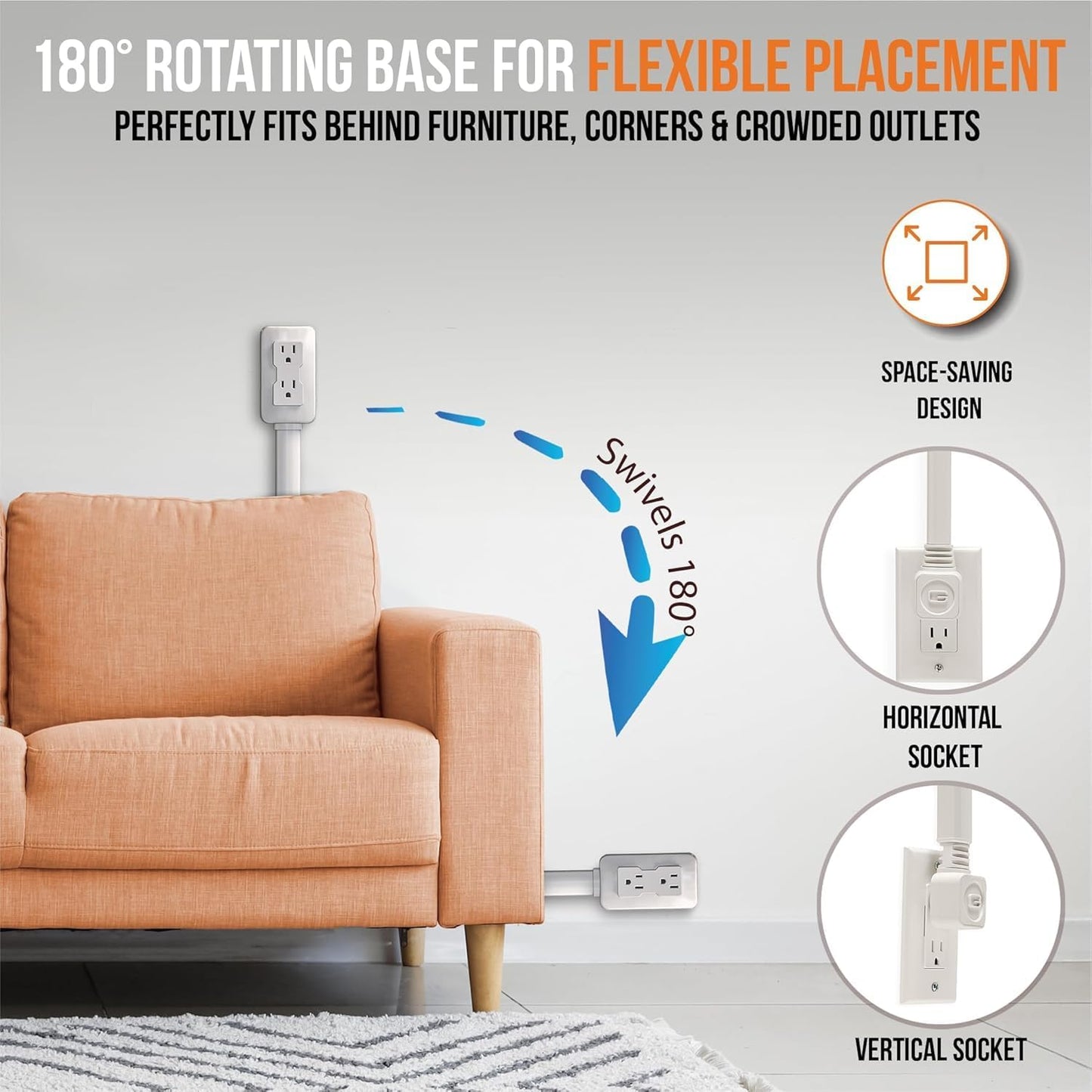 180° Rotatable Extension Outlet