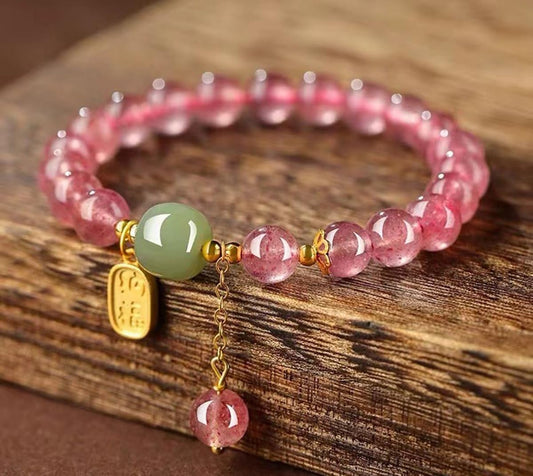 Natural Crystal Beads Bracelet with Agate Beads
