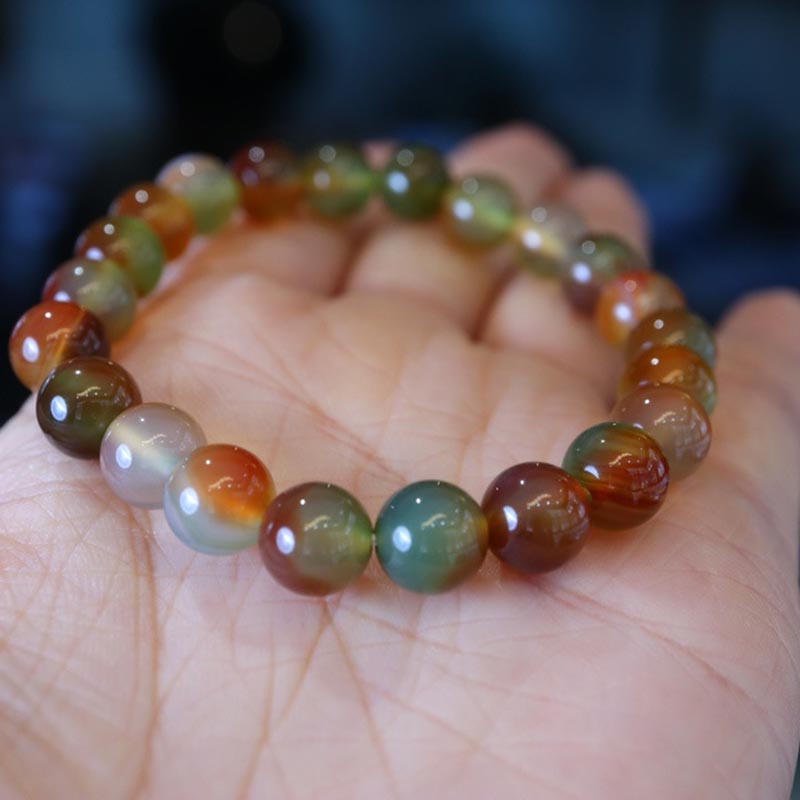 Pulsera de ágata natural pavo real onírico