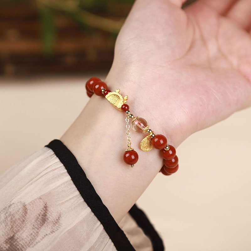 Pulsera de Ágata Natural Dragón Dumpling