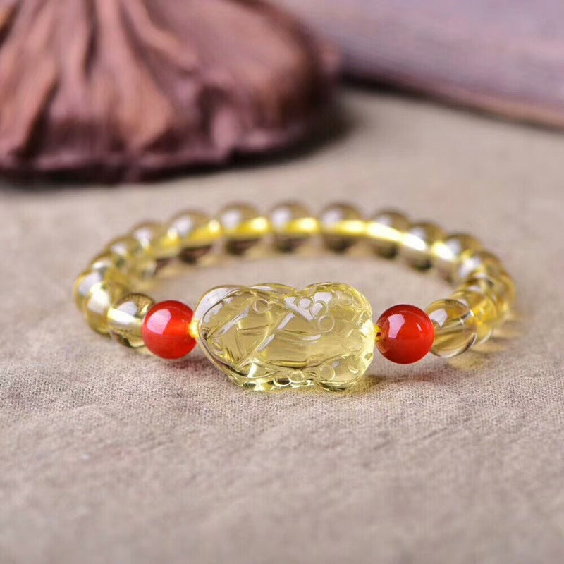 PiYao · Citrine & Agate bracelet