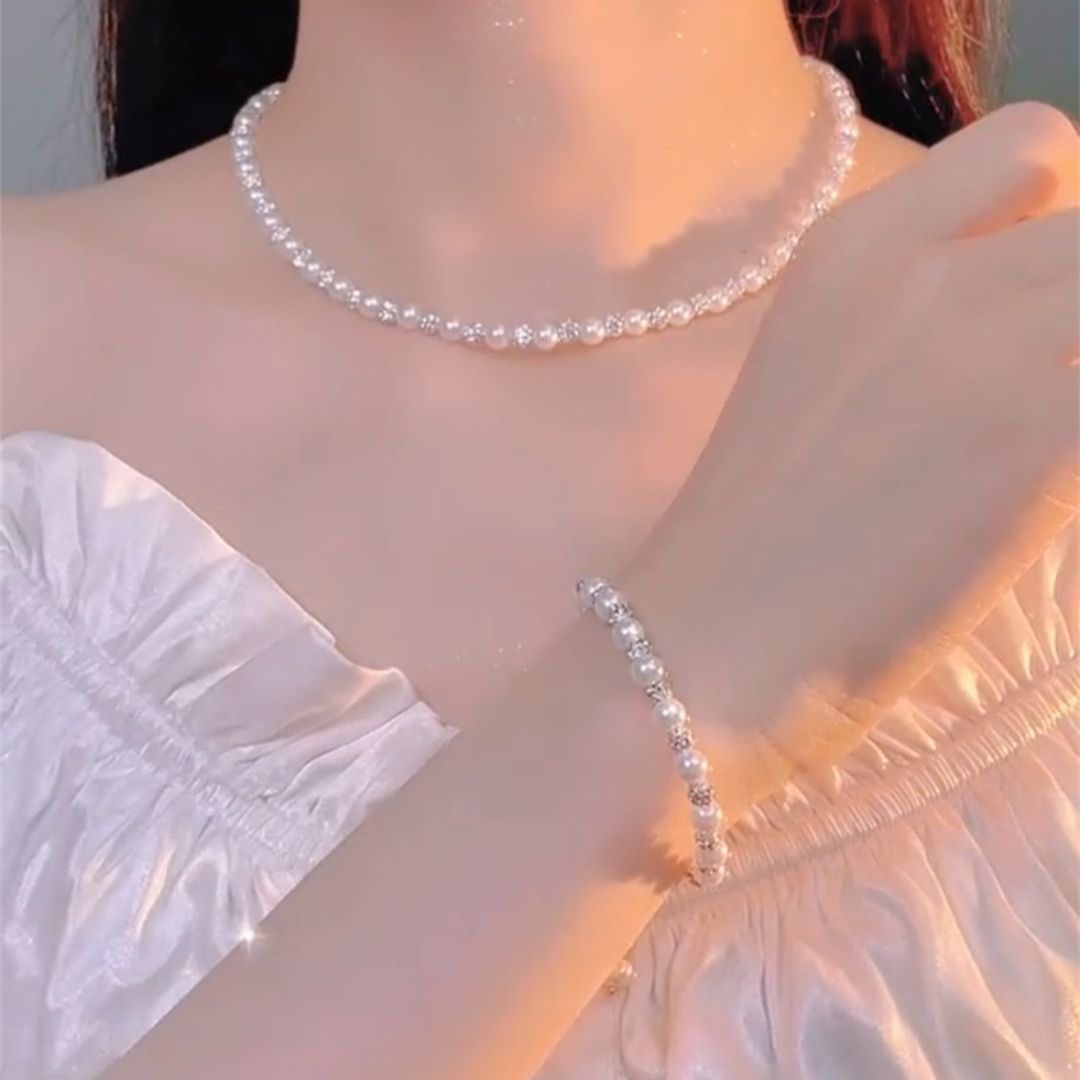 Starry Sky Natural Freshwater Pearl Bracelet Necklace