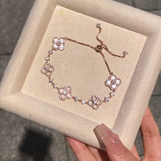 Shell Flower Natural Diamond Bracelet