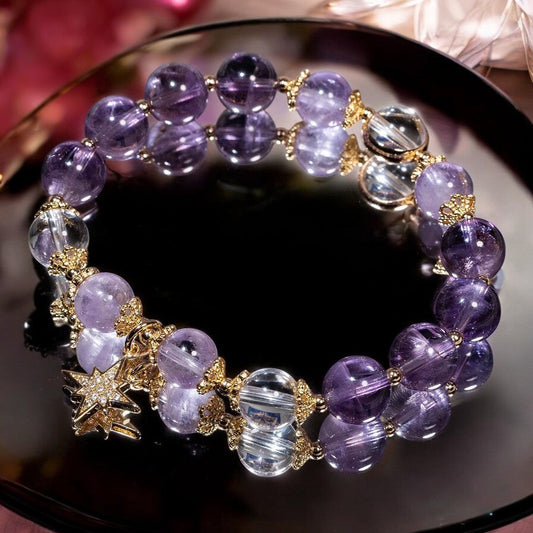 Amethyst Sparkling Star Bracelet
