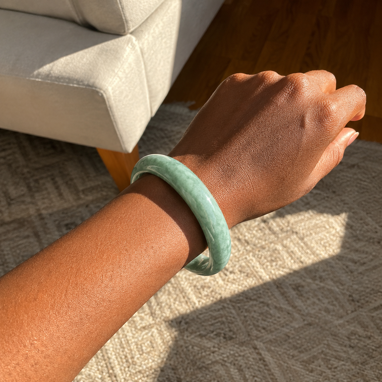 Natural Jade Prosperity Bangle Bracelet