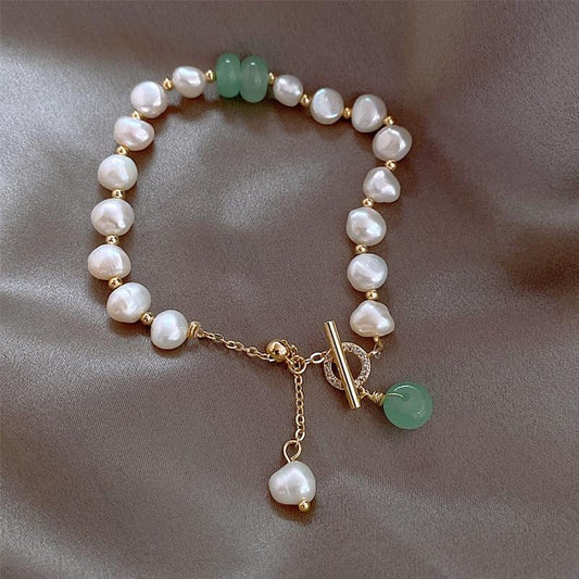 Freshwater Pearl & Aventurine Bracelet