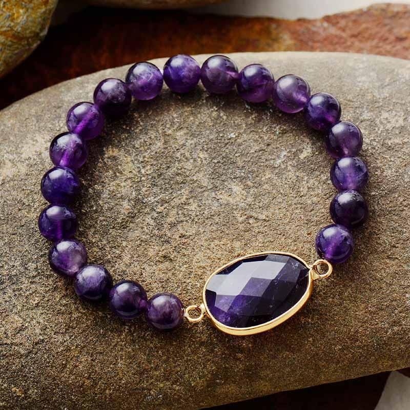 Pulsera de Piedra de Amatista Natural
