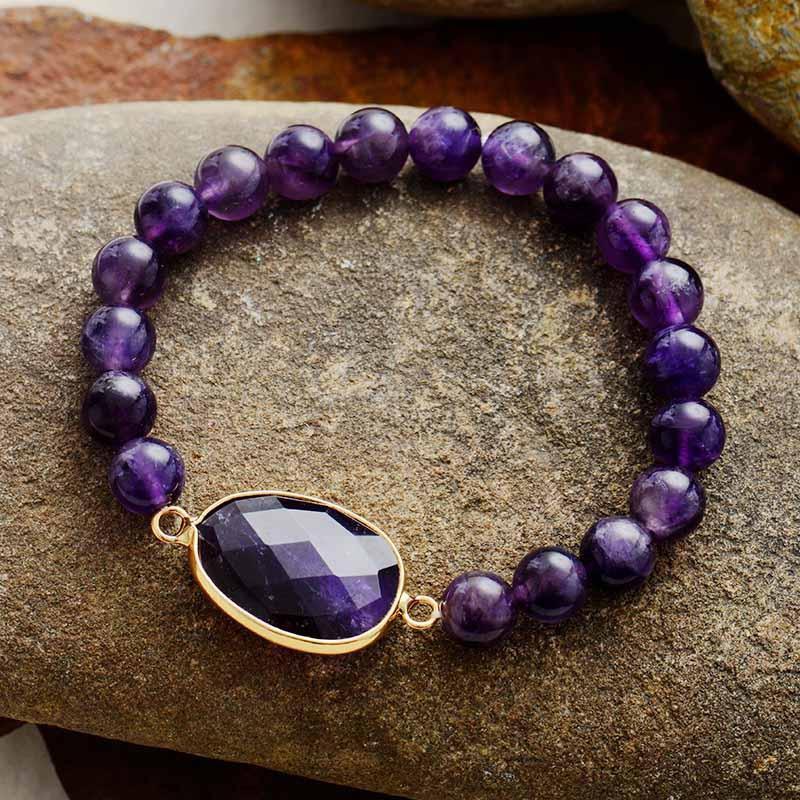 Pulsera de Piedra de Amatista Natural