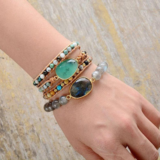 Natural Labradorite Stone Bracelet
