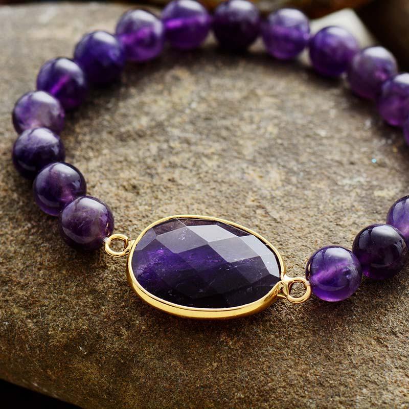 Pulsera de Piedra de Amatista Natural