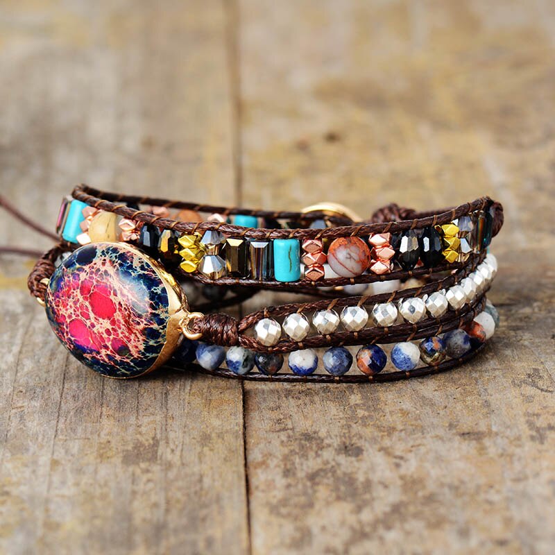 Pulsera de jaspe imperial de fuego