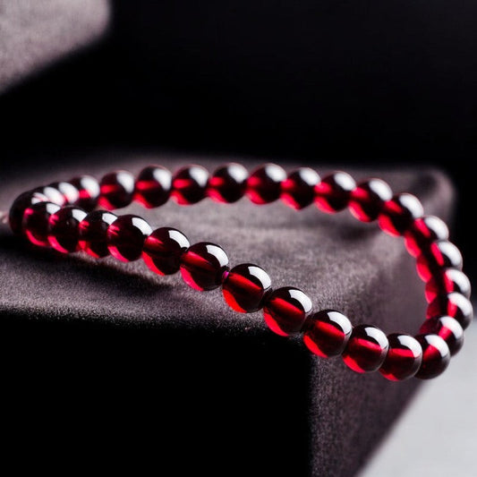 Garnet Beads Crystal Bracelet
