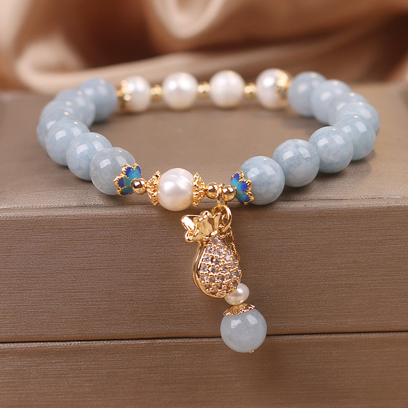 Bolsa de dinero • Pulsera de ágata azul