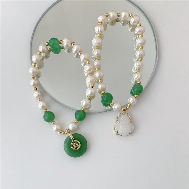 Cierre de la suerte • Pulsera de perlas y jade