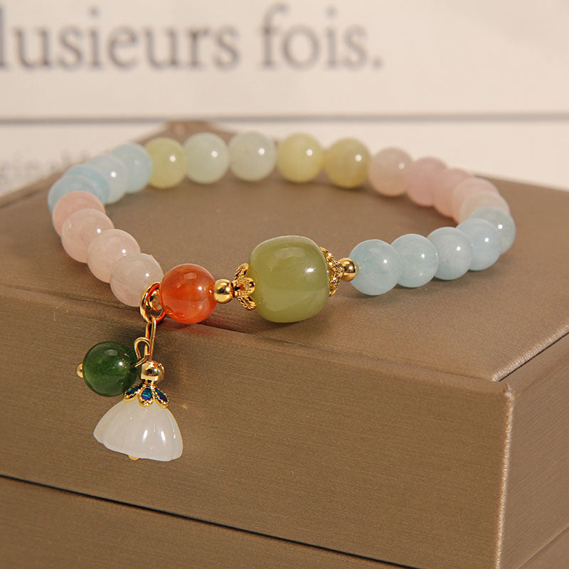 Lotus · Pulsera de morganita arcoíris