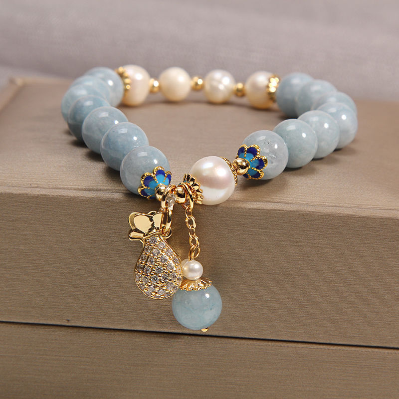 Bolsa de dinero • Pulsera de ágata azul