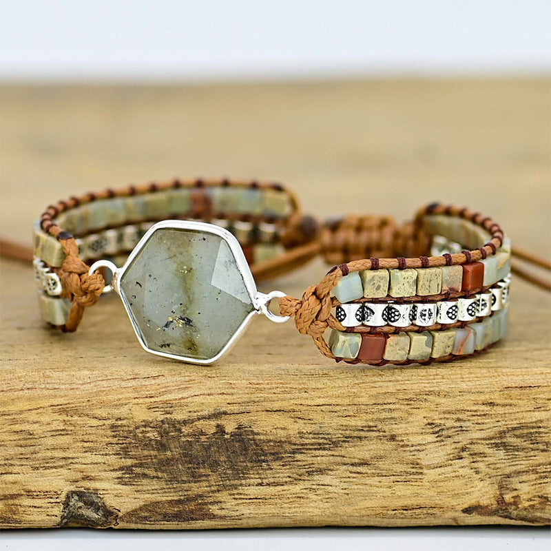 Labradorite Hexagon Bracelet