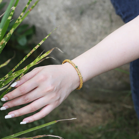 Faith • Emerald Jade stone bracelet
