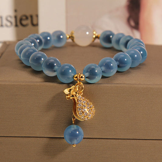 Money Bag • Blue Salt Source Agate Bracelet